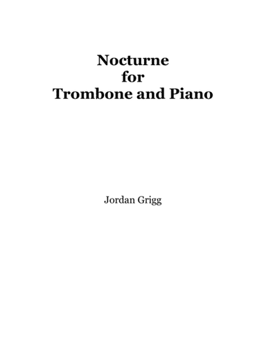 Nocturne for Trombone and Piano