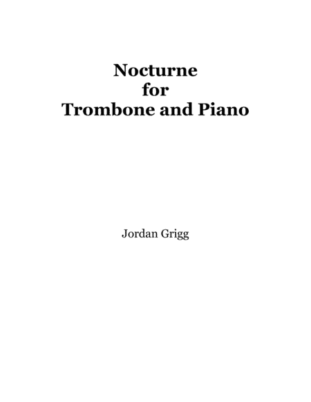 Nocturne for Trombone and Piano