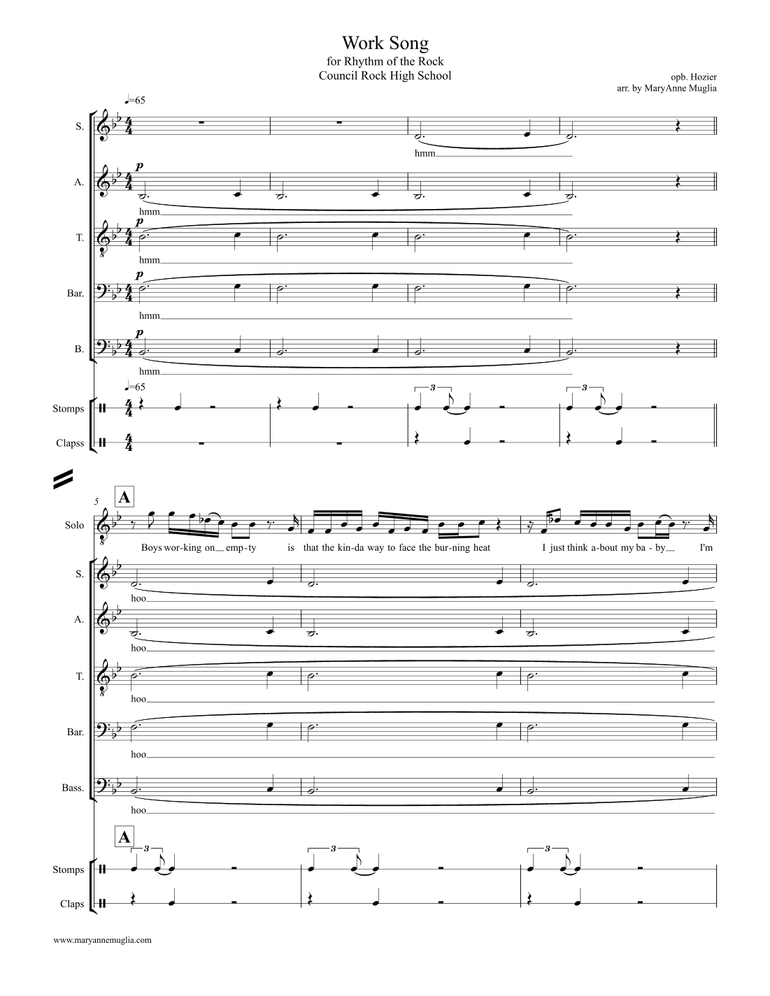 Work Song (arr. MaryAnne Muglia)
