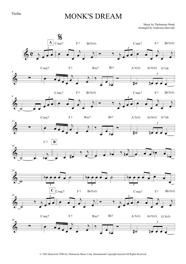 Monk's Dream (arr. Anderson Quevedo)