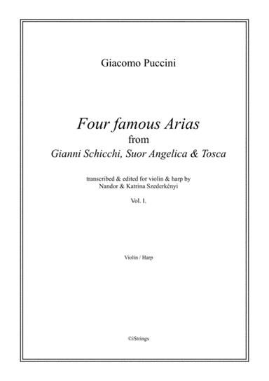 Four Famous Puccini Arias for violin & harp vol. 1 (arr. N. Szederkenyi)