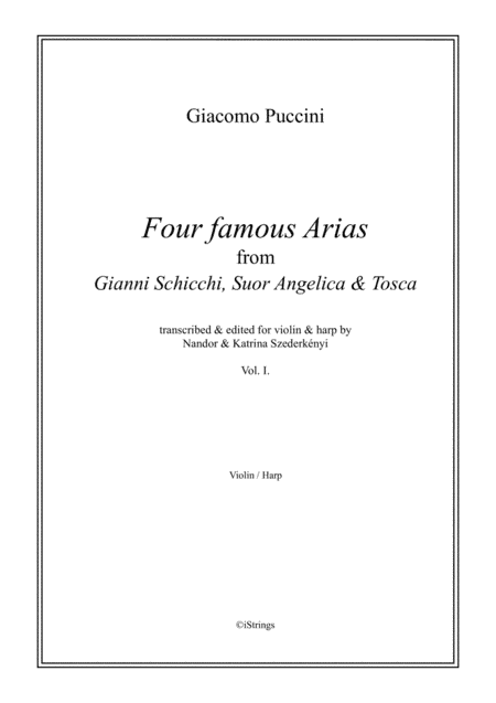 Four Famous Puccini Arias for violin & harp vol. 1 (arr. N. Szederkenyi)