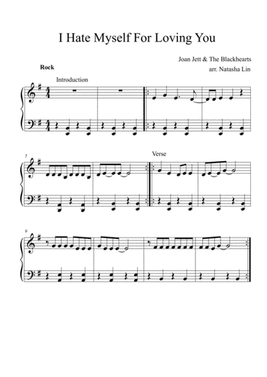 I Hate Myself For Loving You (arr. Aksuna)