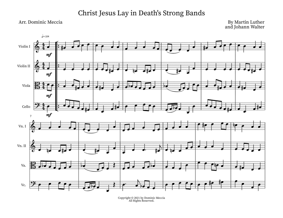Christ Jesus Lay in Death's Strong Bands (arr. Dominic Meccia)