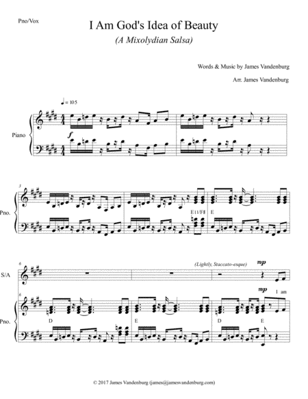 I Am God's Idea of Beauty ("A New Thought for Choirs" edition)