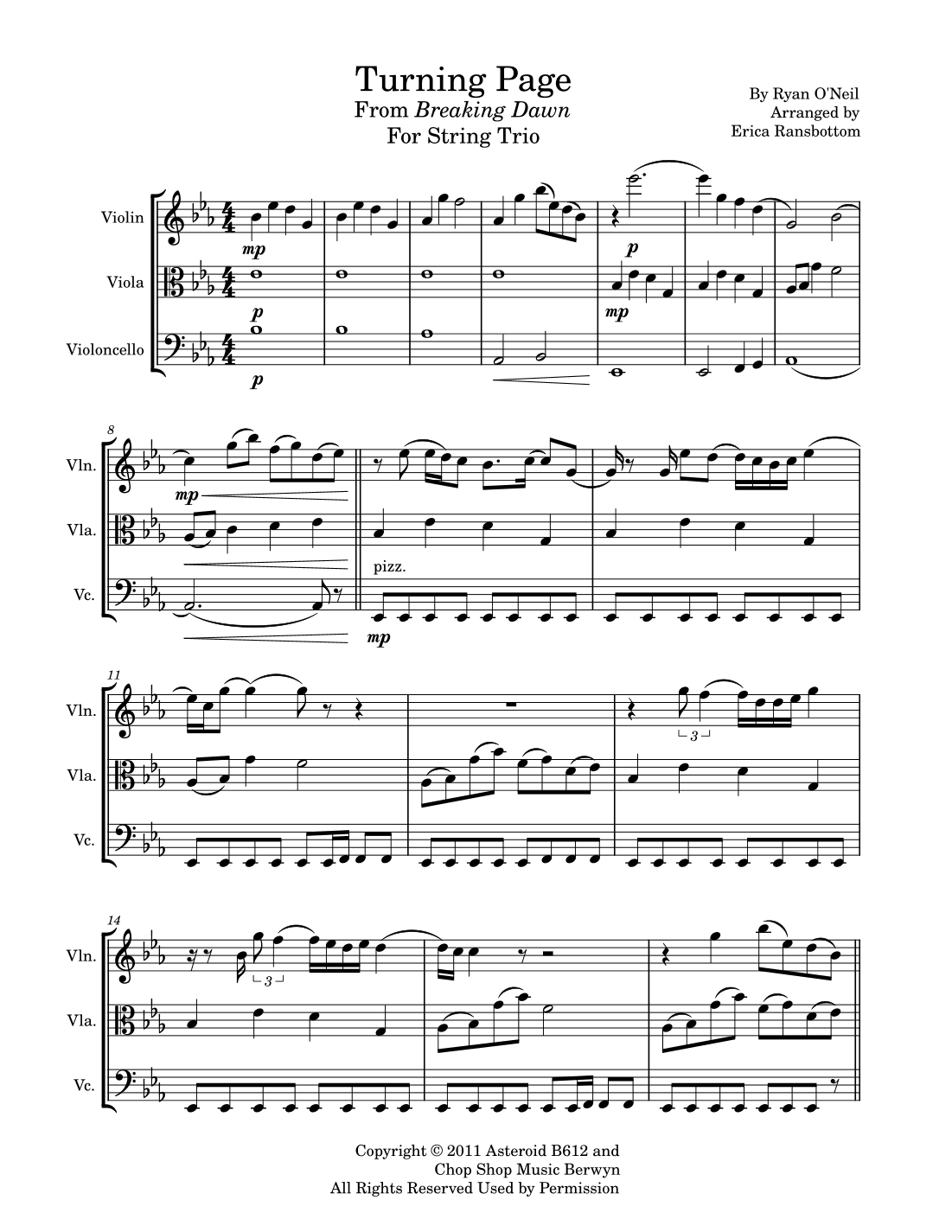 Turning Page (arr. Erica Ransbottom Holloway)