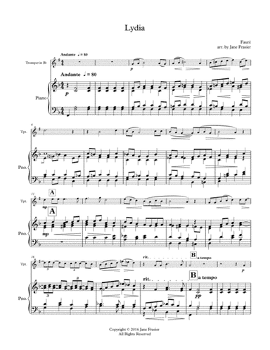 Lydia (arr. Jane Frasier)