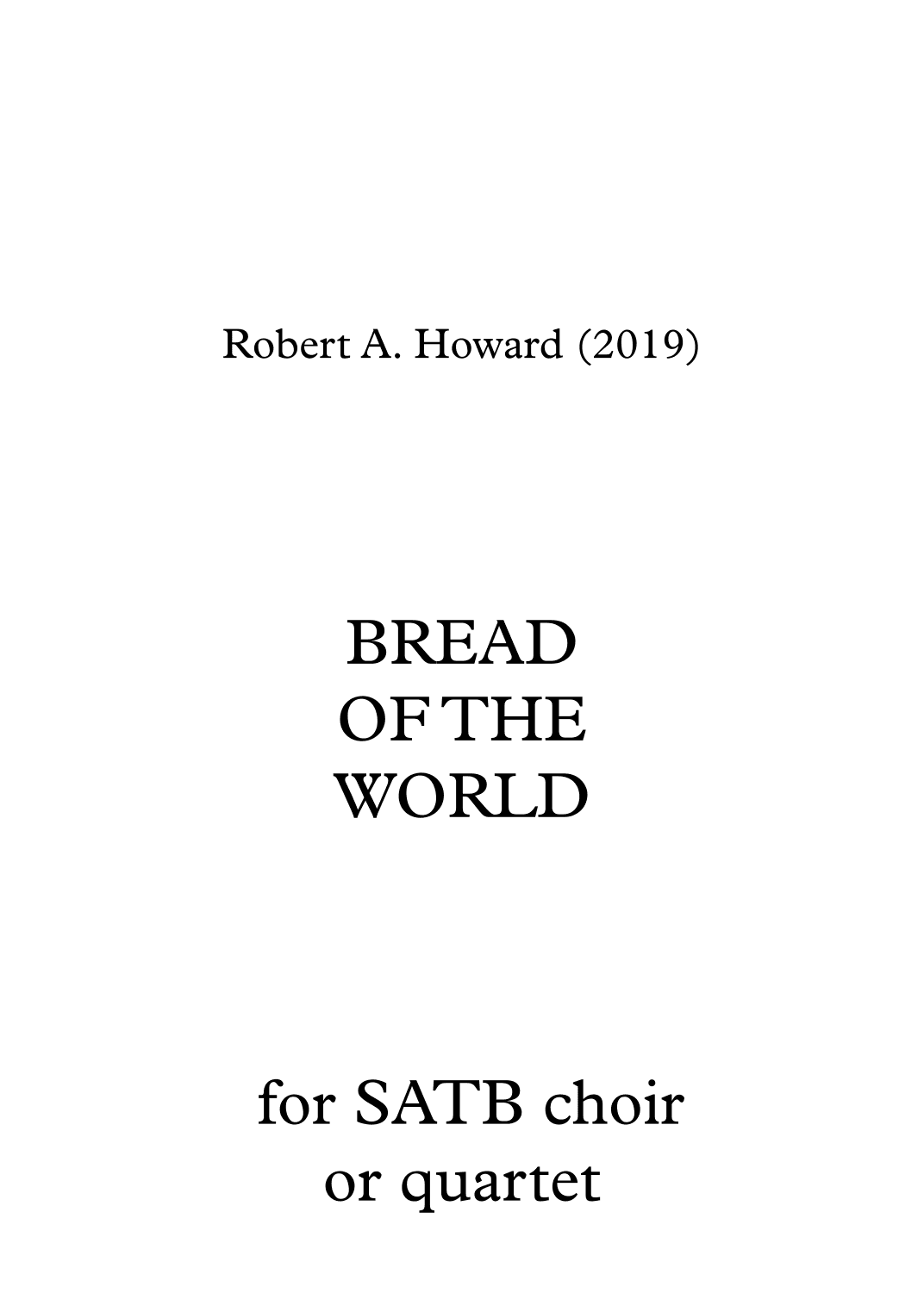 Bread of the World (SATB version)