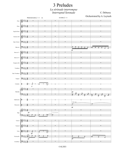 C. Debussy: The Complete Preludes, #9 (I), "Interrupted Serenade", Orchestrated by A. Leytush