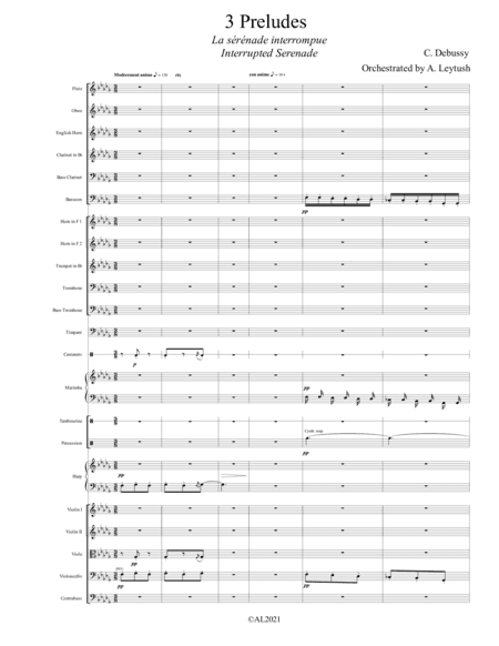 C. Debussy: The Complete Preludes, #9 (I), "Interrupted Serenade", Orchestrated by A. Leytush