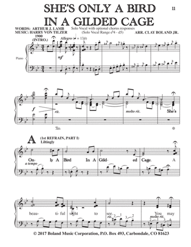 SHE’S ONLY A BIRD IN A GILDED CAGE (arr. Clay Boland Jr.)