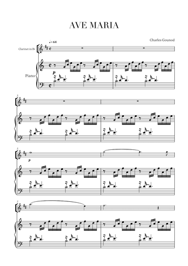 Charles Gounod - Ave Maria for Clarinet in Bb Solo (arr. Cadenza Editions)
