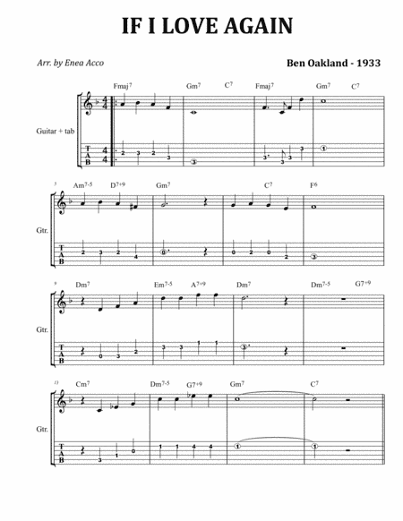 If I Love Again (arr. Enea Acco)