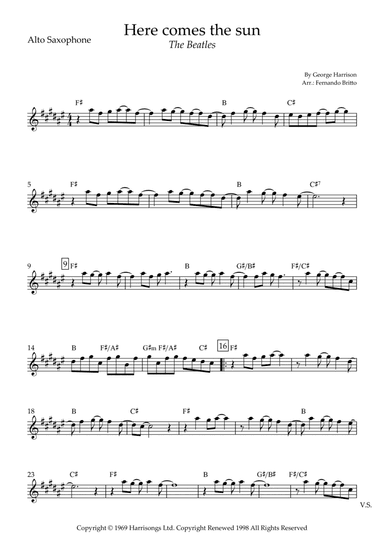 Here Comes The Sun (arr. Fernando Britto)