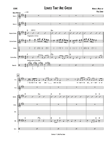 Leaves That Are Green (arr. Bruce Muckala)