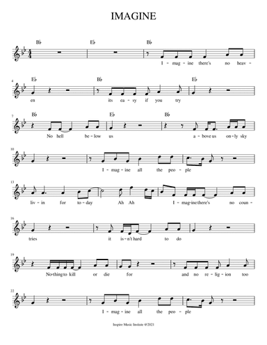 Imagine (arr. SHEET MUSIC HUB)