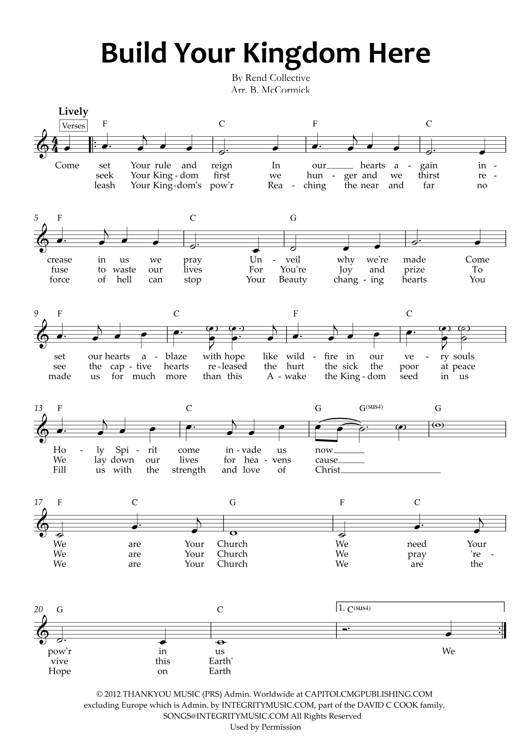 Build Your Kingdom Here (arr. Barry McCormick)