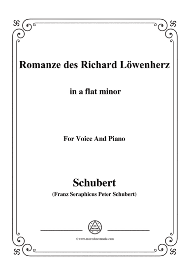 Schubert-Romanze des Richard Löwenherz,Op.86(D.907),in a flat minor,for Voice&Piano (arr. MSM)