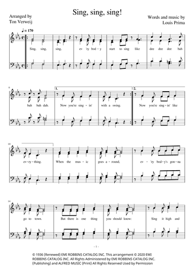 Sing, Sing, Sing (arr. Ton Verweij)