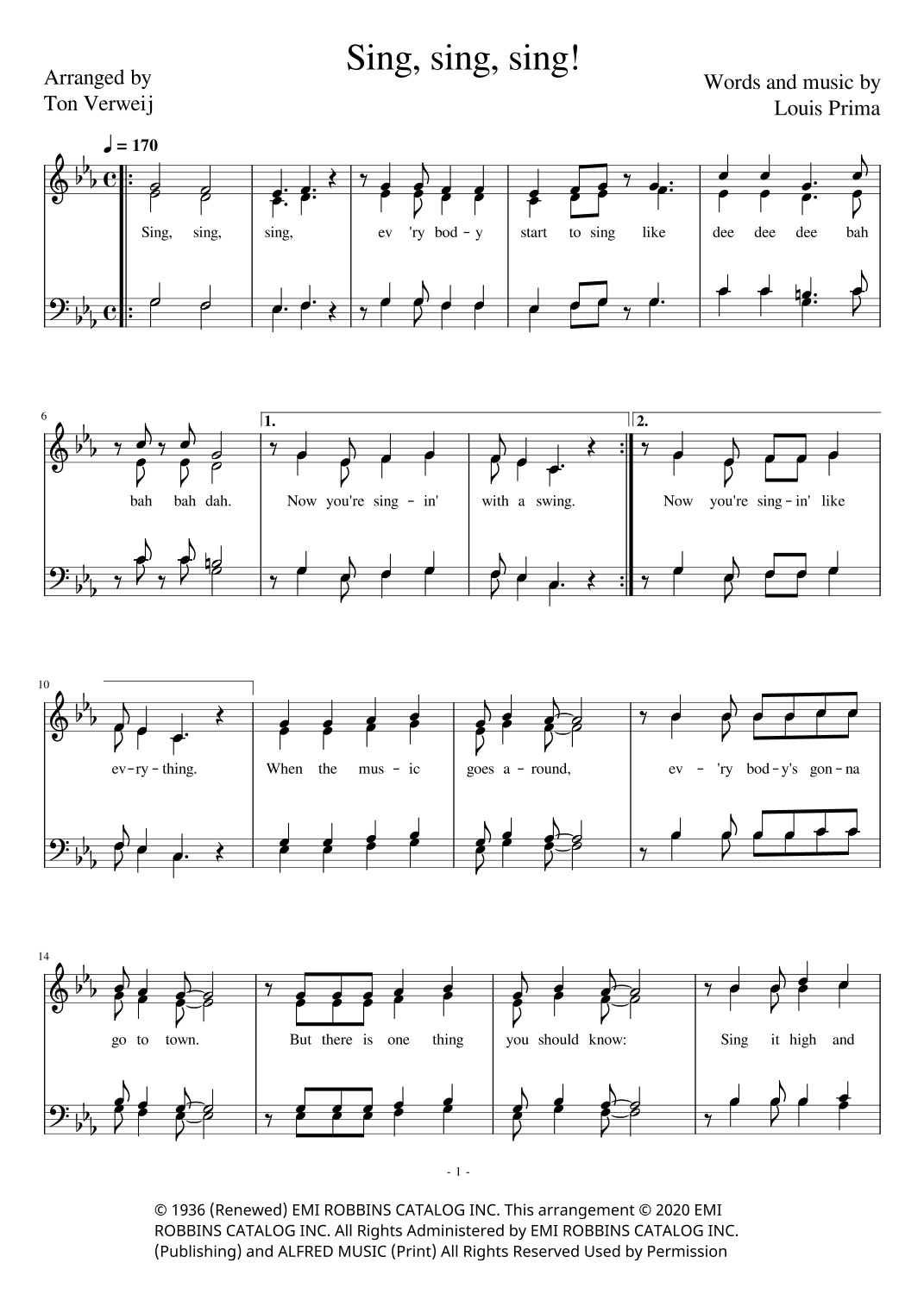 Sing, Sing, Sing (arr. Ton Verweij)