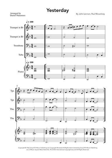 Yesterday (arr. Daniel Nakamura)