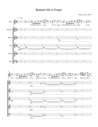 Remind Me To Forget (arr. Eric Zittel)