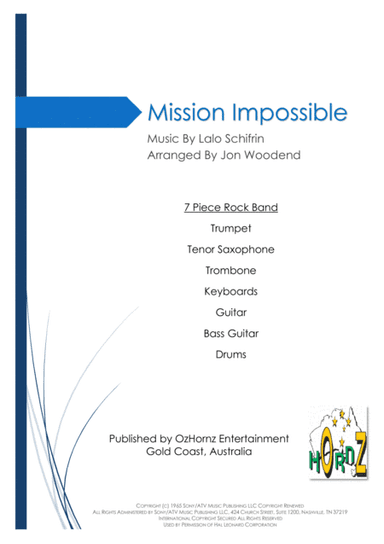 Mission: Impossible Theme  from the Paramount Television Series MISSION: IMPOSSIBLE (arr. Jon Woodend)