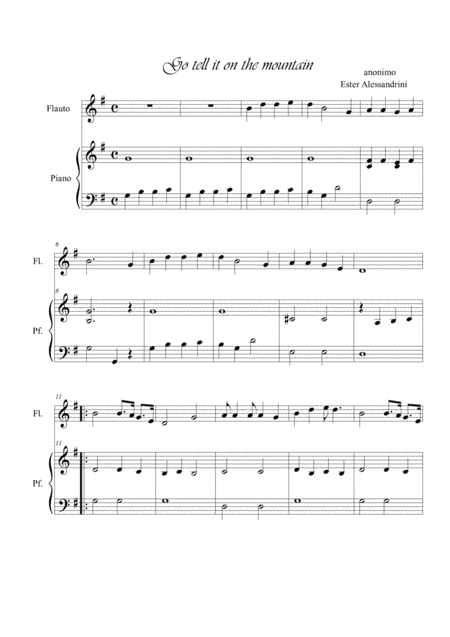 Go tell it on mountain. Flute and piano (arr. Ester Alessandrini)