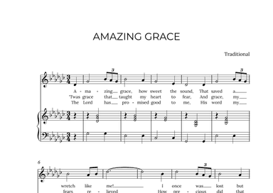 AMAZING GRACE - for piano and soprano in Gb major (arr. Alex Nunes Rodrigues)