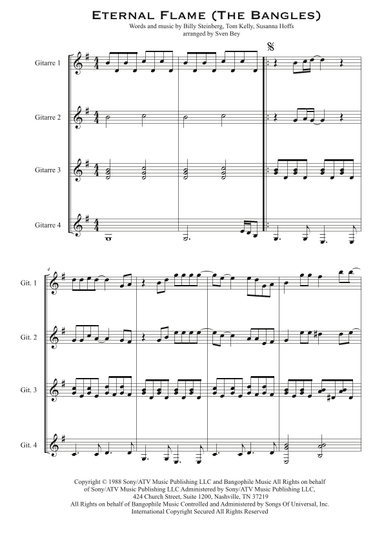 Eternal Flame - Score Only (arr. Sven Bey)