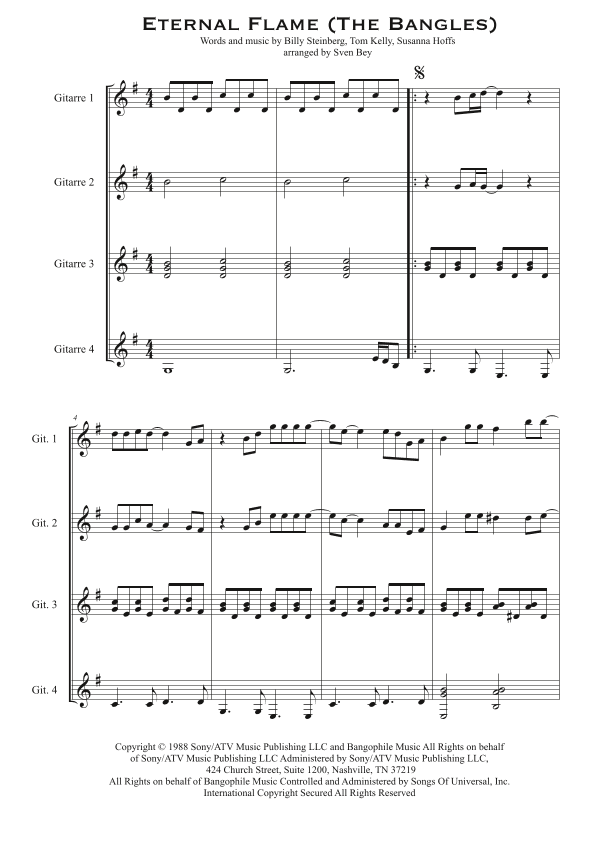 Eternal Flame - Score Only (arr. Sven Bey)