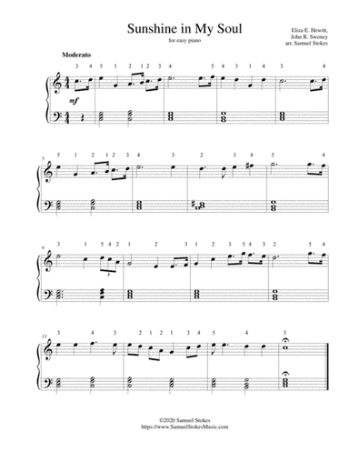 Sunshine in My Soul - for easy piano (arr. Samuel Stokes)
