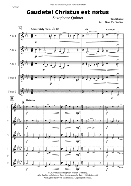 Gaudete! Christus Est Natus (arr. Gert Th. Walter)