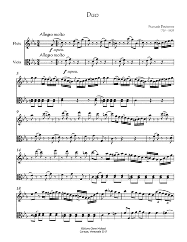 Duet # 3 for Flute & Viola (arr. Editions Glenn Michael, Caracas, Venezuela)