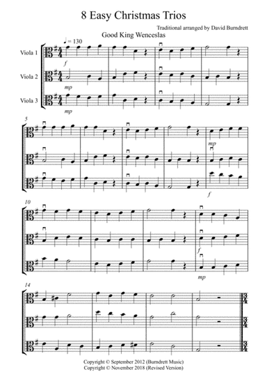 8 Easy Christmas Trios for Viola (arr. David Burndrett)
