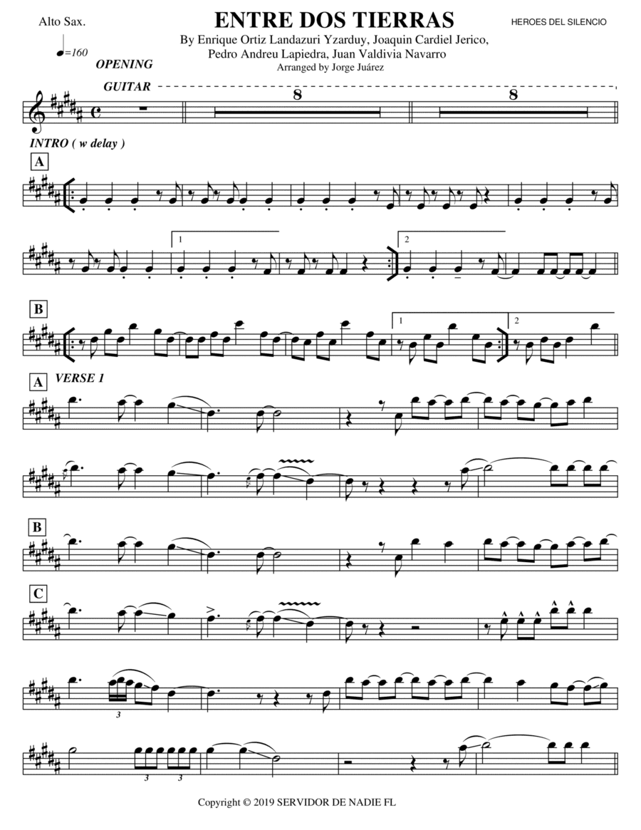 Entre Dos Tierras (arr. Jorge Juárez)
