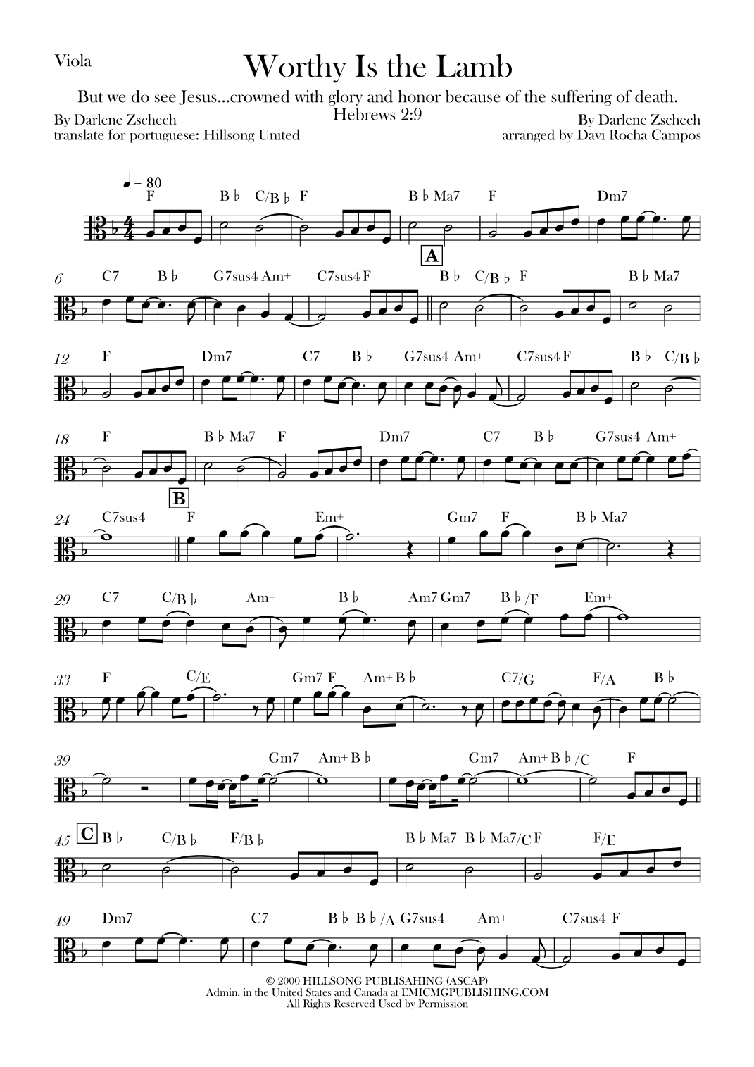 Worthy Is The Lamb (arr. Davi Rocha Campos)