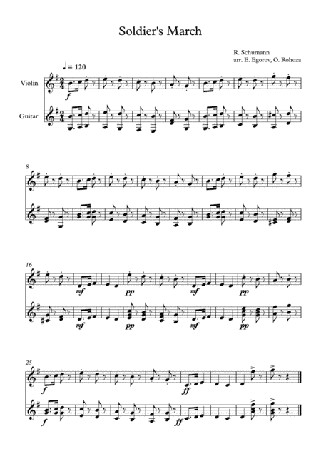 Soldier's March, Robert Schumann, For Violin & Guitar
