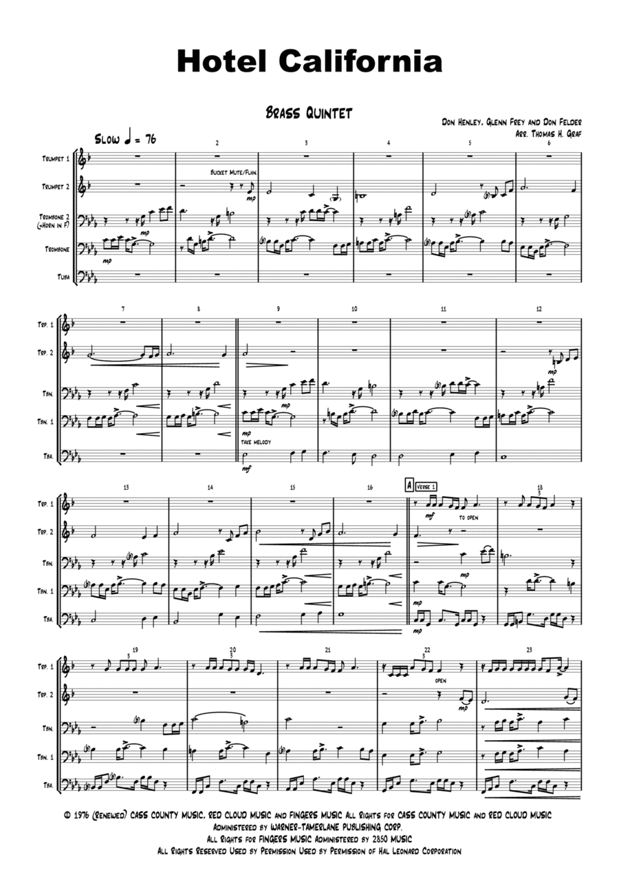 Hotel California (arr. Thomas Graf)