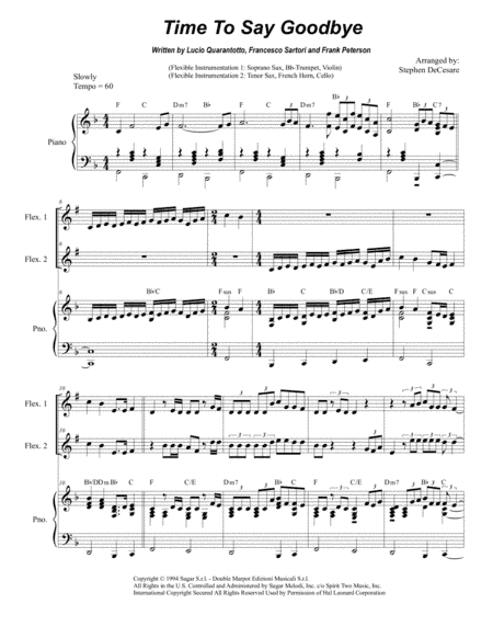Time To Say Goodbye (arr. Stephen DeCesare)