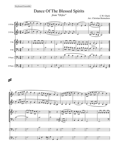 Dance Of The Blessed Spirits - Keyboard Ensemble (arr. Christian Bennedsen)