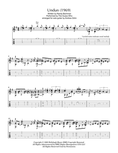 Undun (arr. Andrew Zohn)