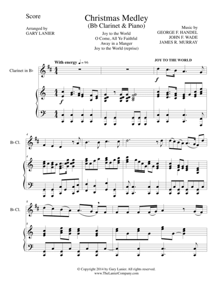 CHRISTMAS JOY MEDLEY (Bb Clarinet/Piano and Clar Part) (arr. Gary Lanier)