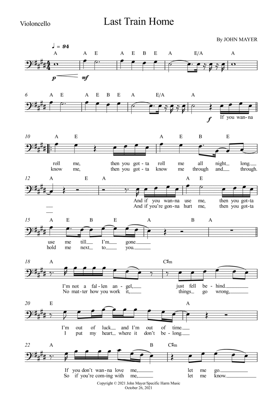 Last Train Home (arr. Wesley S. SIlva)