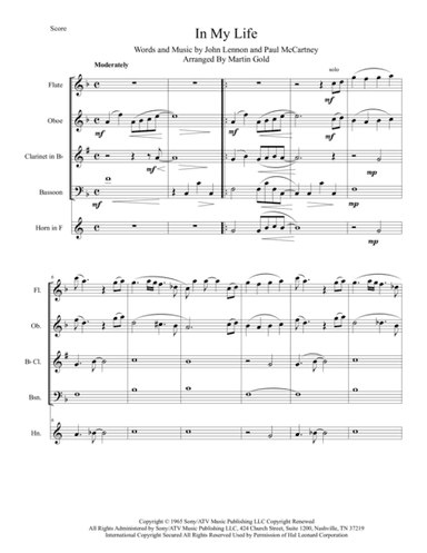In My Life (arr. Martin Gold)