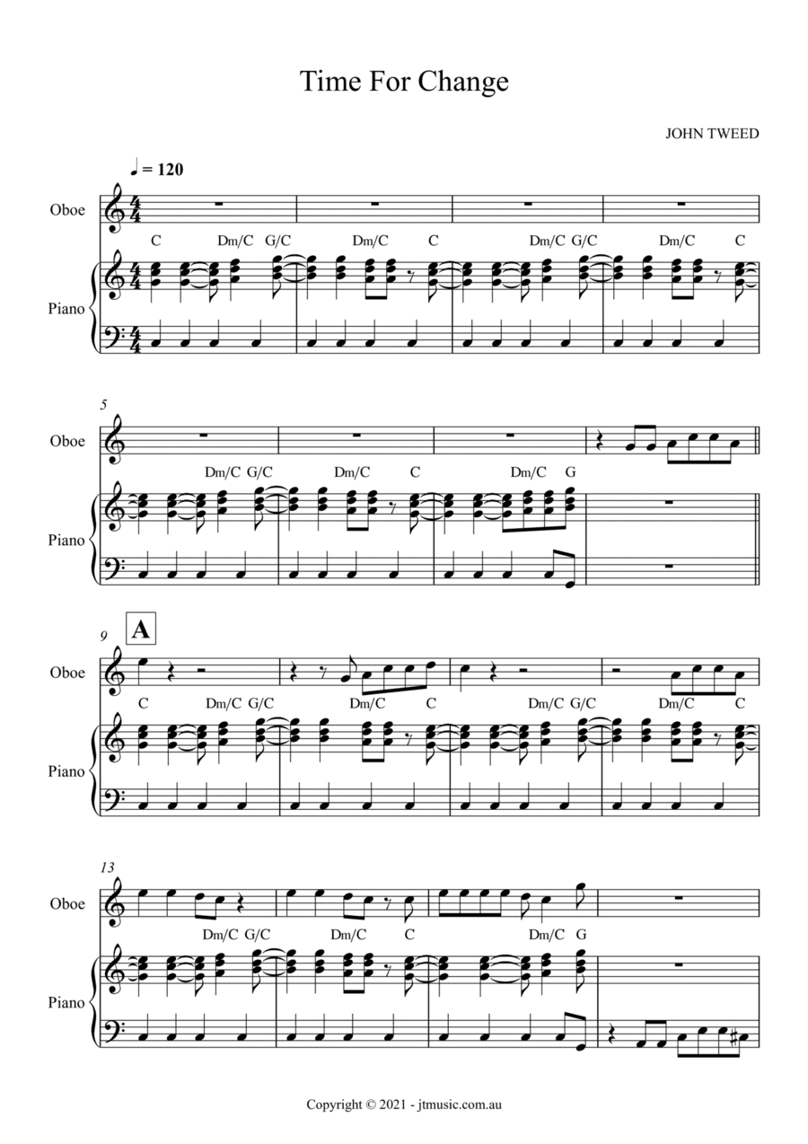 Time For Change for Oboe and Piano