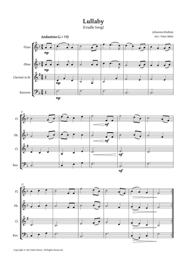 Brahms Lullaby - Wind Quartet (arr. Vitor Melo)