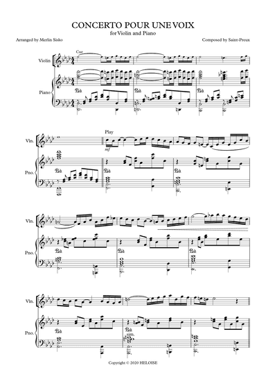 Concerto Pour Une Voix (arr. Merlin Sisko)