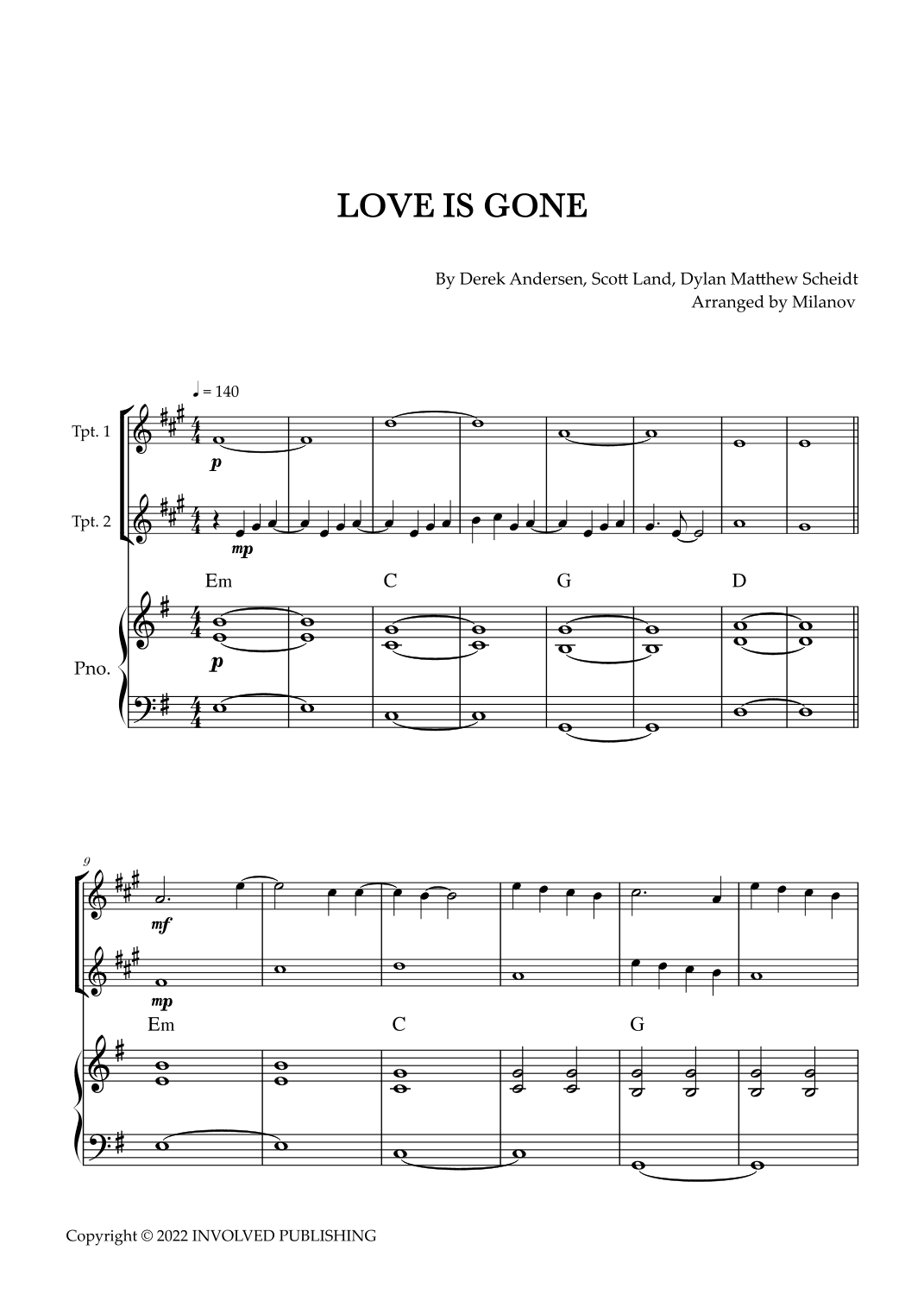 Love Is Gone (arr. Milanov)