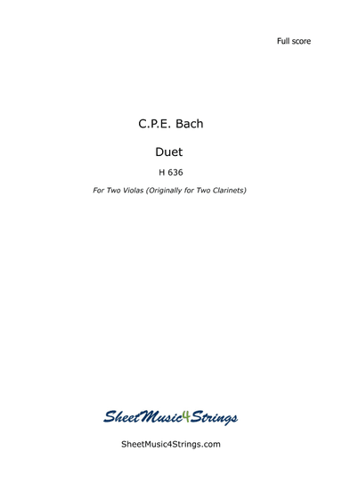 Bach, C.P.E. - Adagio and Gigue, Arranged for Viola Duo (arr. Sheetmusic4strings.com)